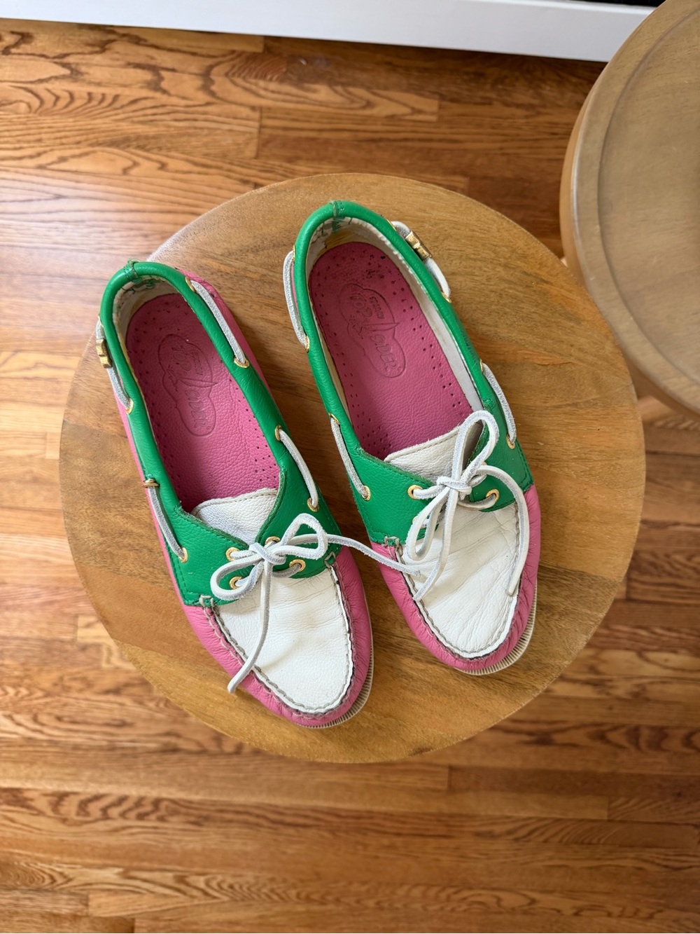 Sperry Topsiders - Pink, Green and White